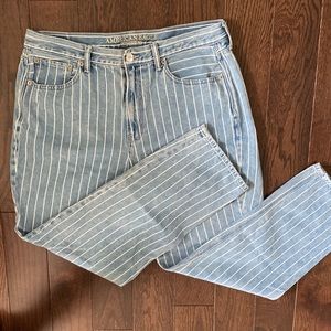 American Eagle pinstripe mom jeans